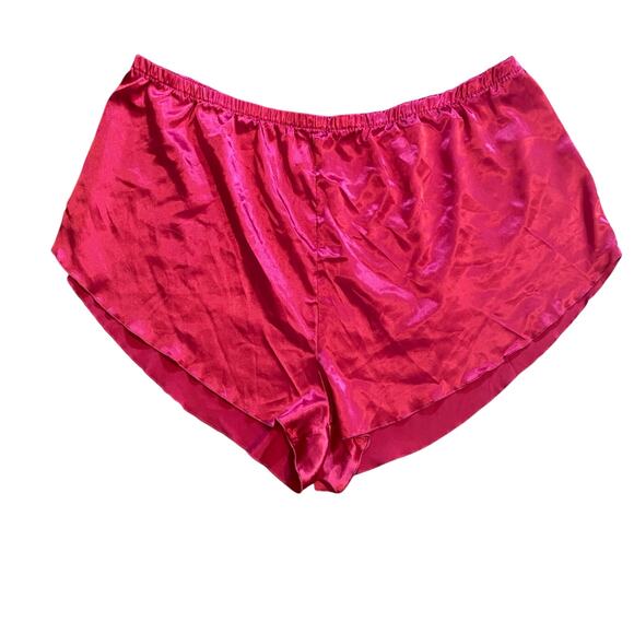 Satin Raspberry Pink Pajama Set Silky 2 Piece Cami & Shorts Sleepwear 5X plus - Picture 4 of 8